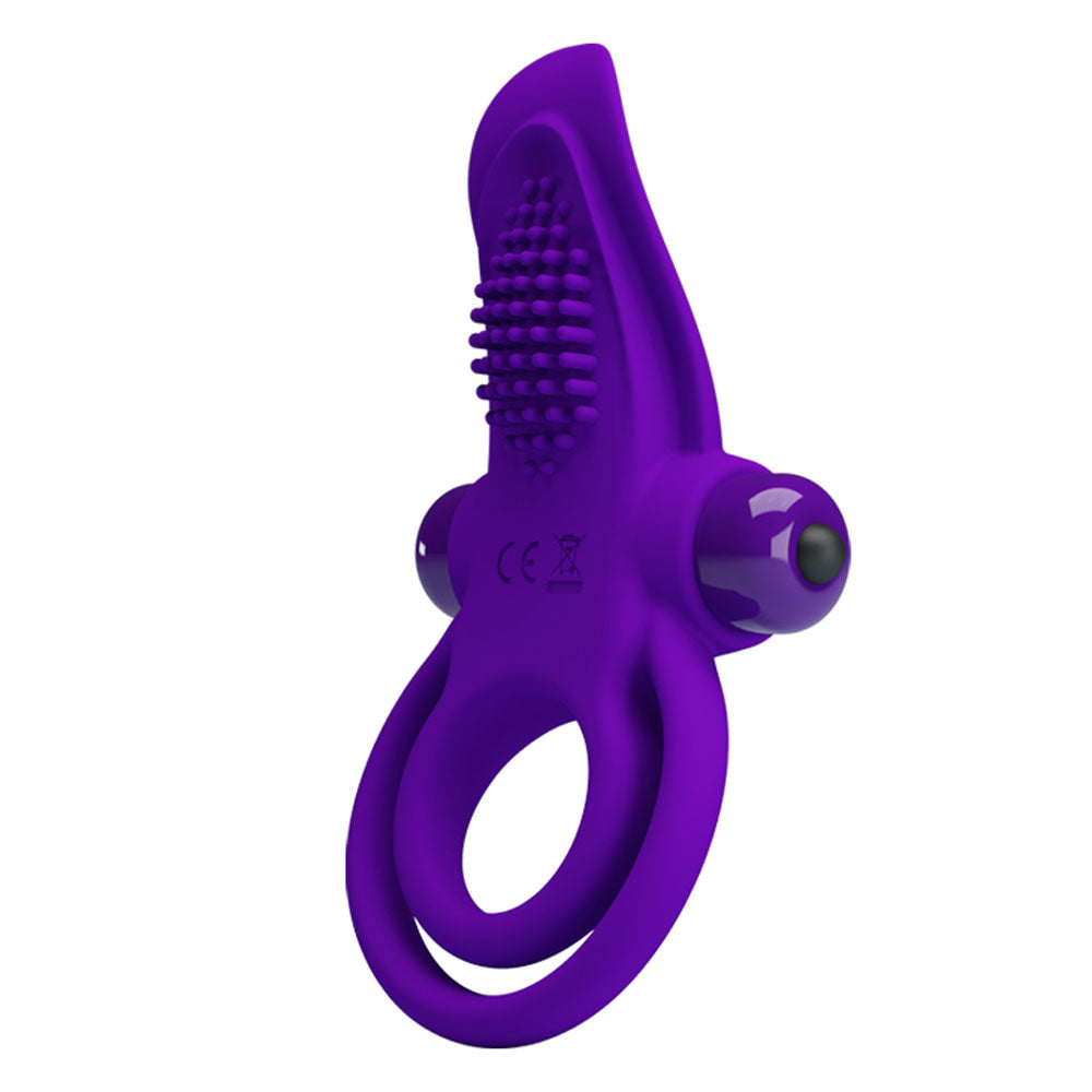 \"Pretty Love Vibrant Penis Ring - Purple BI-210203-1\"