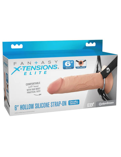 Fantasy X-Tensions Elite 6\" Silicone Hollow Strap Dual Density - Light