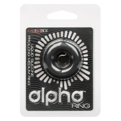 Alpha Liquid Silicone Prolong Medium Ring - Black