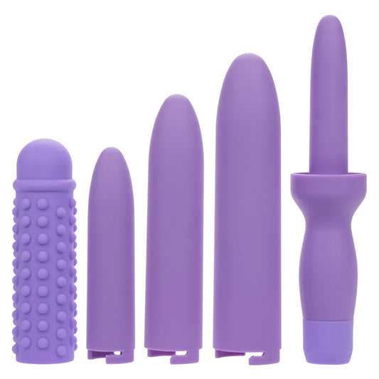 \"Dr. Laura Berman Rechargeable Dilators Set of 4 Locking Sizes Plus Sleeve - Purple SE9730603\"