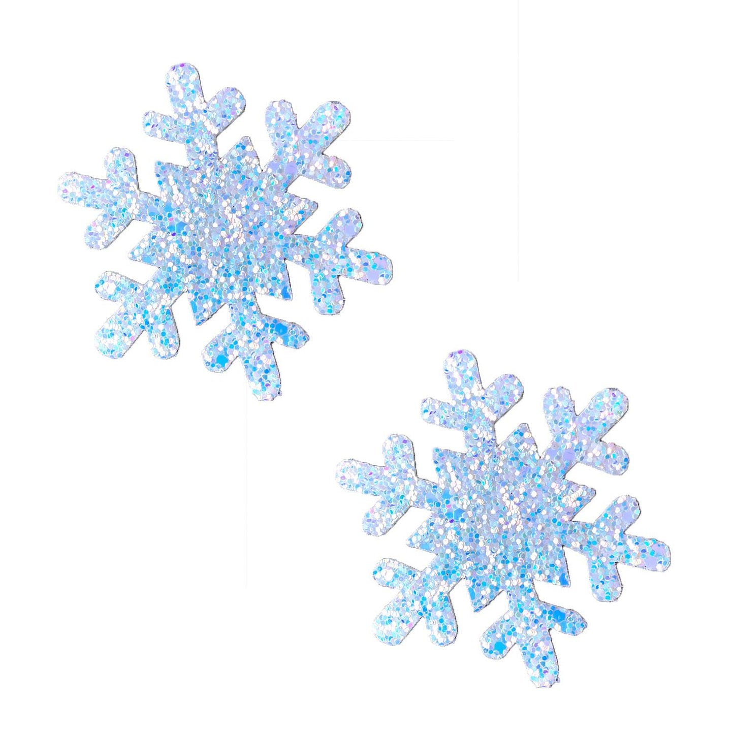 \"Super Sparkle White Chunky Glitter Snowflake Nipple Cover Pasties NN-SSW-SF-NS\"