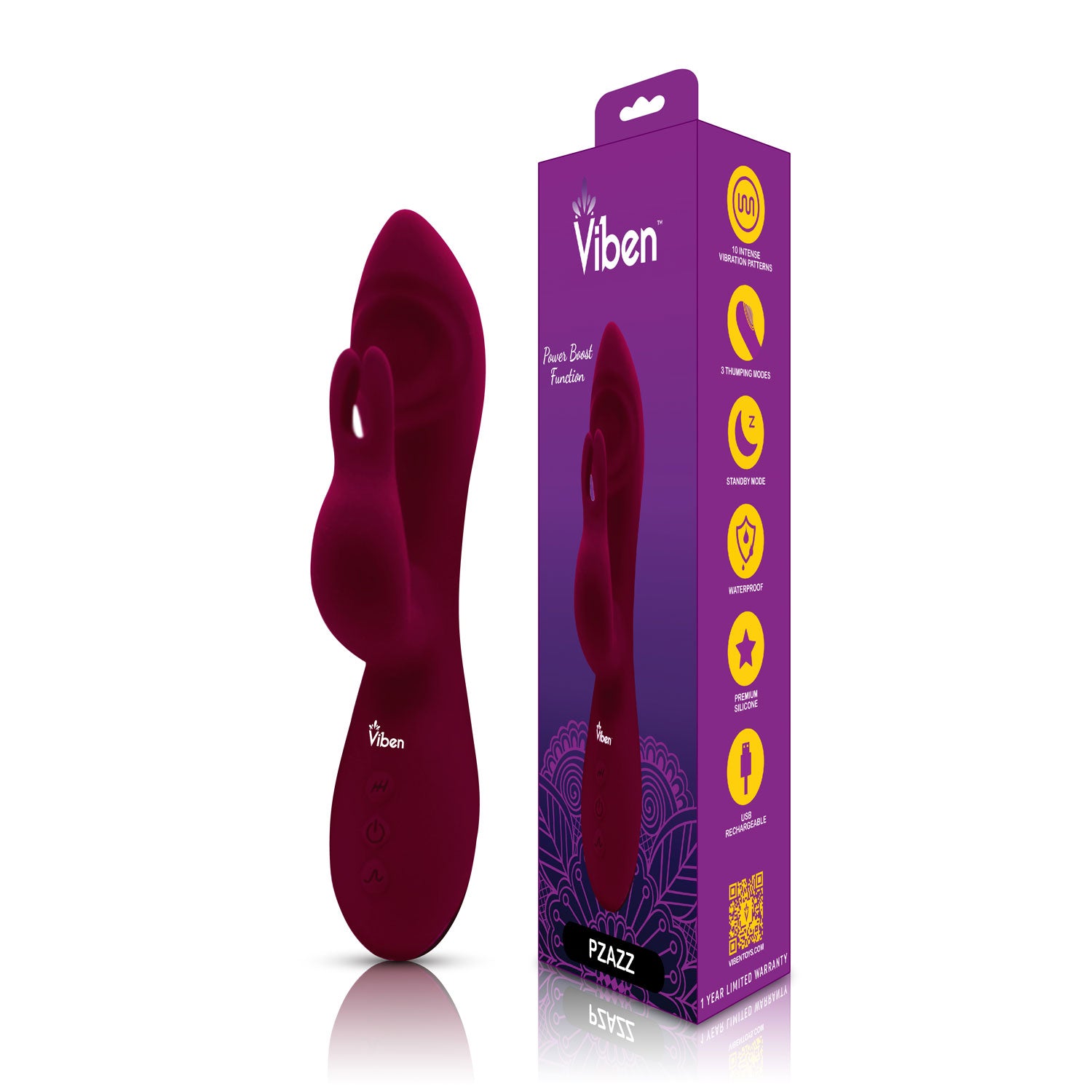 Pzazz - Ruby - Rechargeable Thumping Rabbit