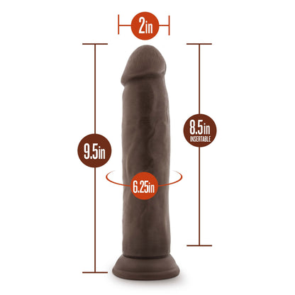 Dr. Skin Plus - 9 Inch Posable Thick Dildo - Chocolate