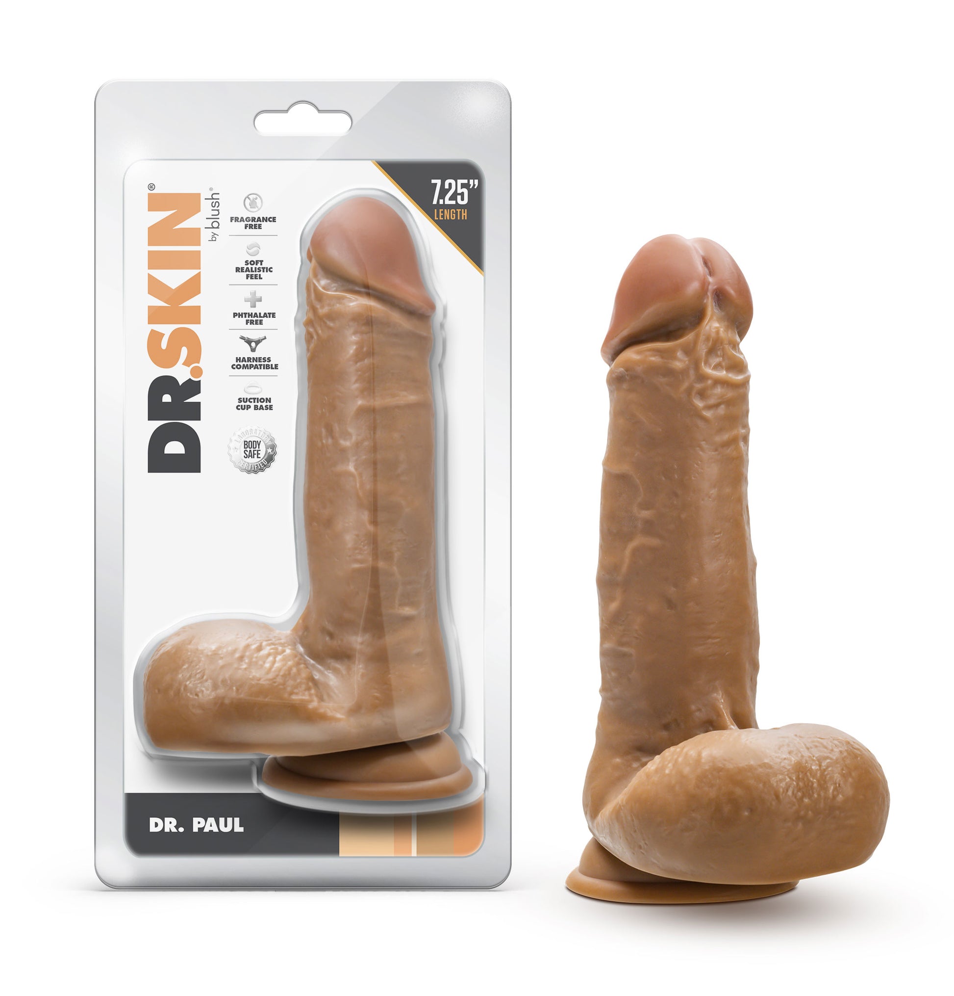 Dr. Skin - Dr. Paul - 7.25 Inch Dildo With Balls - Tan