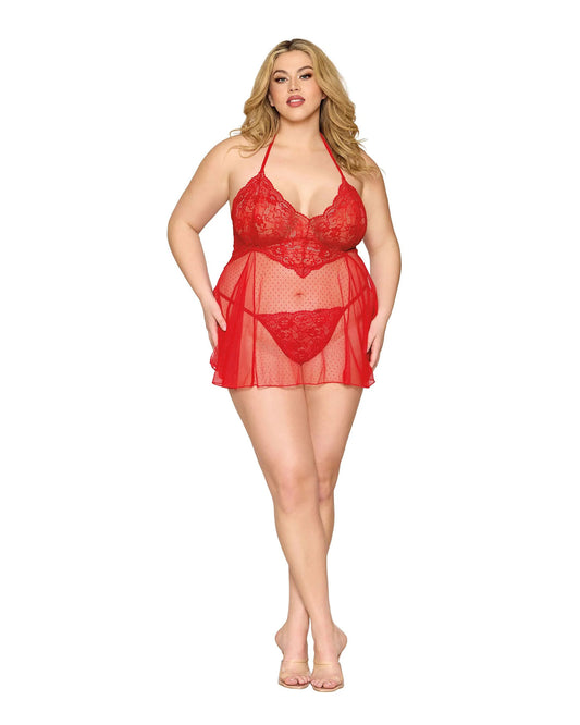 \"Babydoll and G-String Dmnd - One Size Queen - Red DG-13524XPNSTAOSQ\"