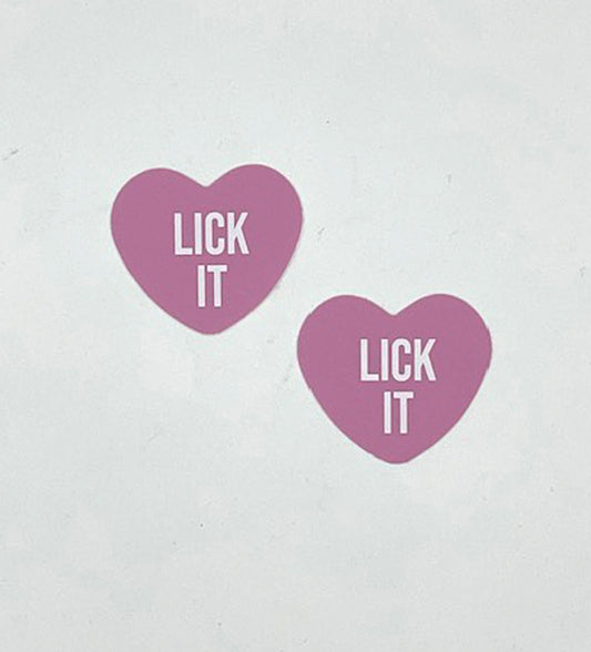 \"Lick It Light Pink Candy Heart Pasties NN-LIK-CAH-LPI\"