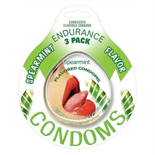 \"Endurance Condoms - Spearmint - 3 Pack HTP2089\"