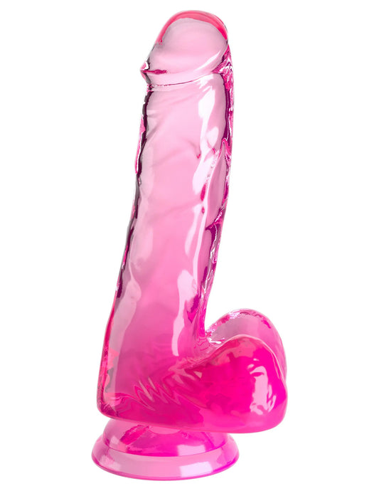 \"King Cock Clear 6 Inch With Balls - Pink PD5752-11\"