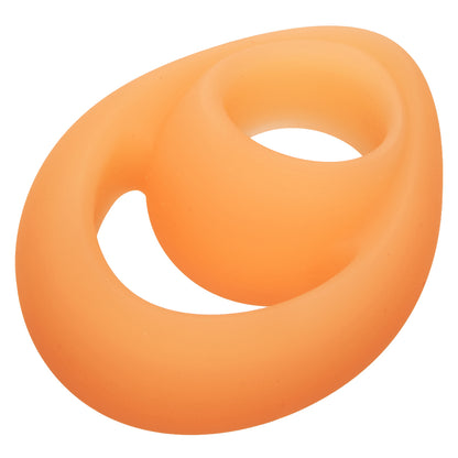 Alpha Glow-in-the-Dark Liquid Silicone Teardrop Ring - Orange