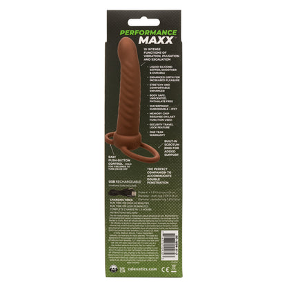 Performance Maxx Rechargeable Ribbed Dual Penetrator - Brown