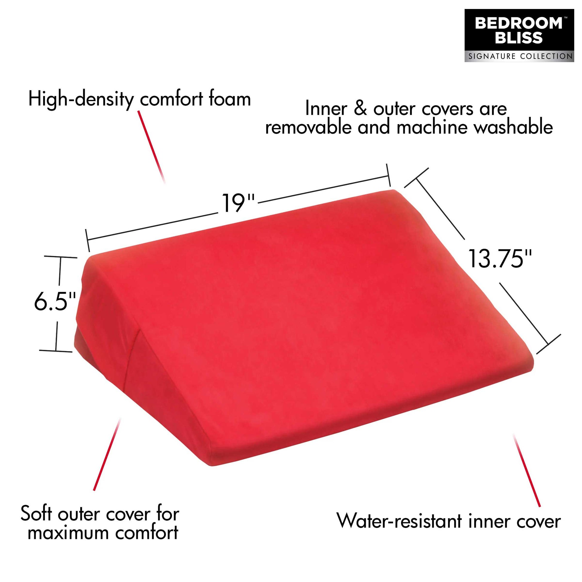 Love Cushion Small Wedge Pillow - Red