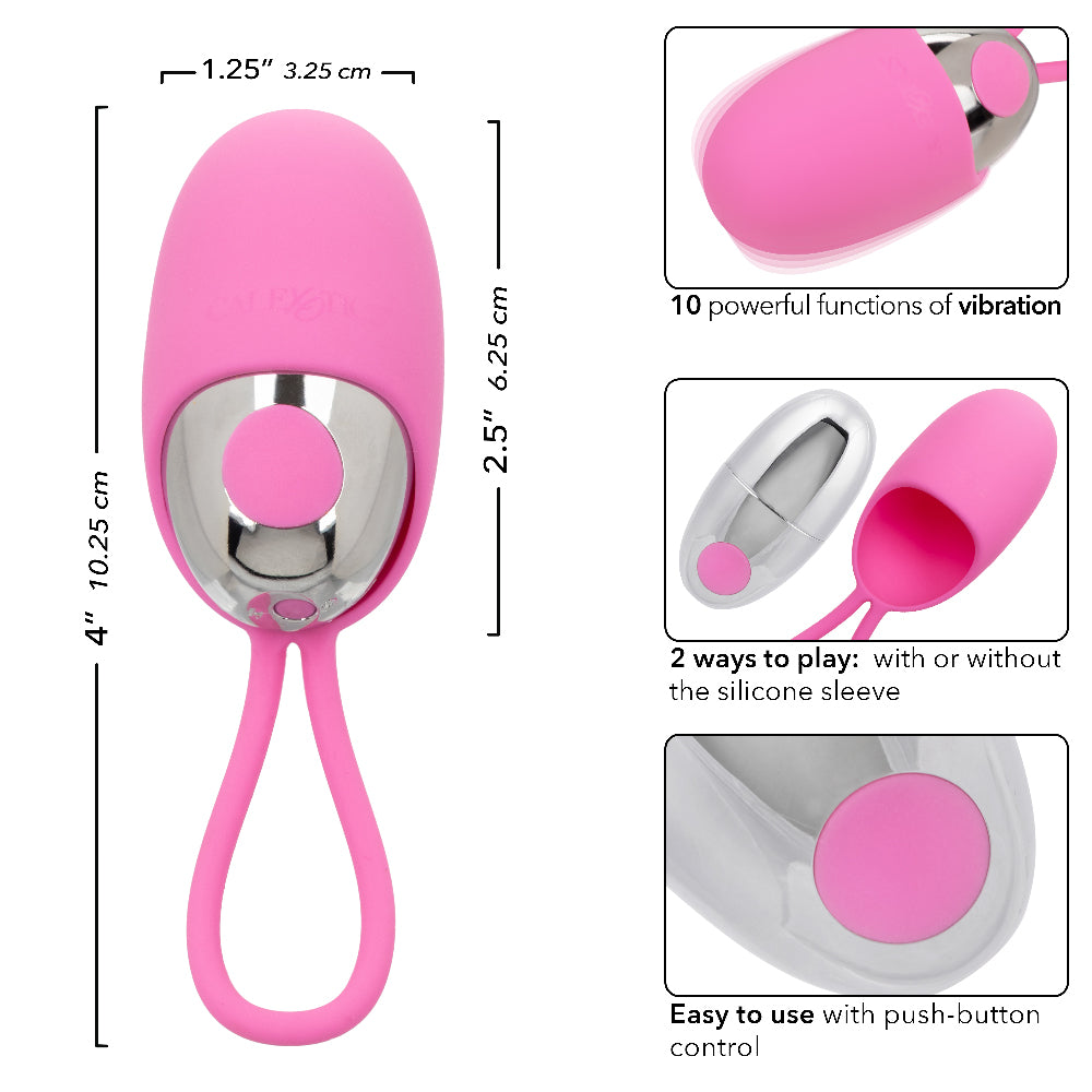 Turbo Buzz Bullet With Removable Silicone Sleeve - Pink