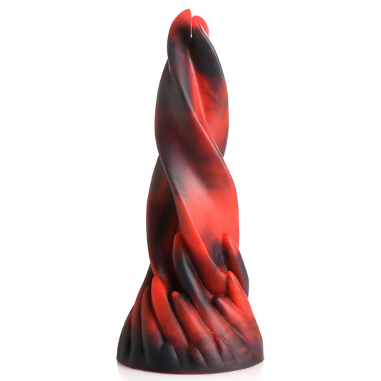 \"Hell Kiss Twisted Tongues Silicone Dildo - Red CC-AH159-RED\"