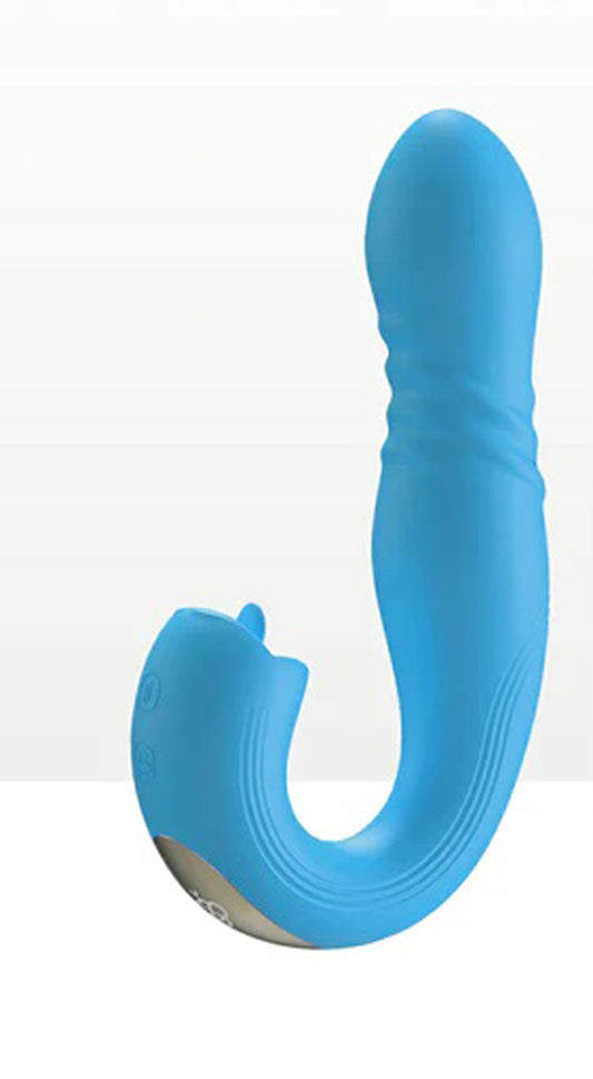 \"Joi Thrust 2 - App Controlled Thrusting G-Spot Vibrator - Blue H-VS-22-963BLU\"