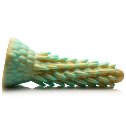 Stegosaurus Spiky Reptile Silicone Dildo - Green