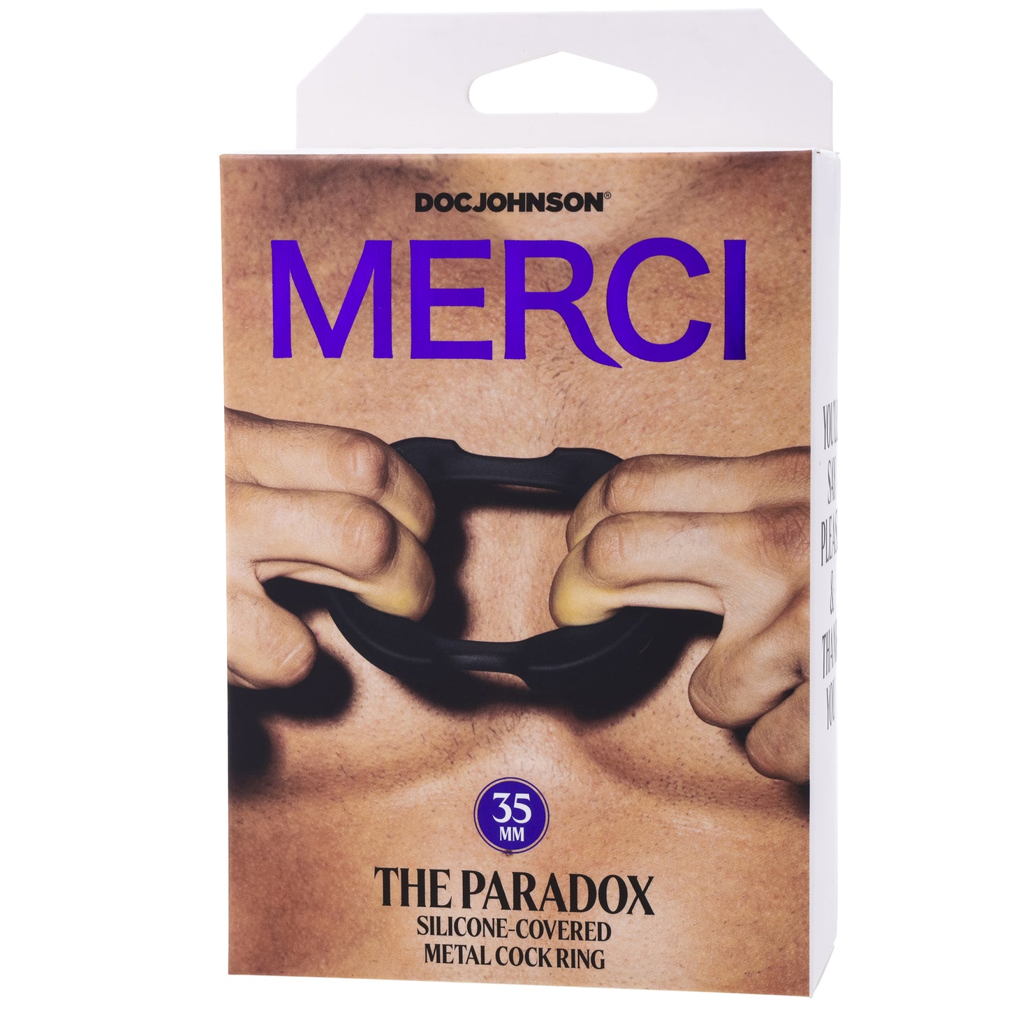 Merci - the Paradox - Silicone Covered Metal Cock Ring - 35mm - Black