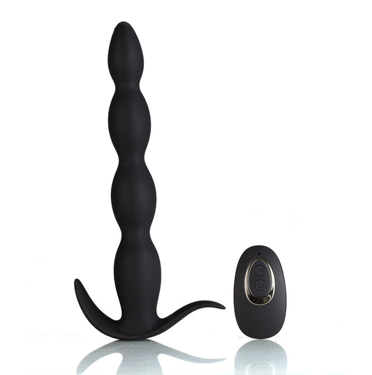 \"Mason Remote Control Silicone Butt Plug - Black MTMA109\"