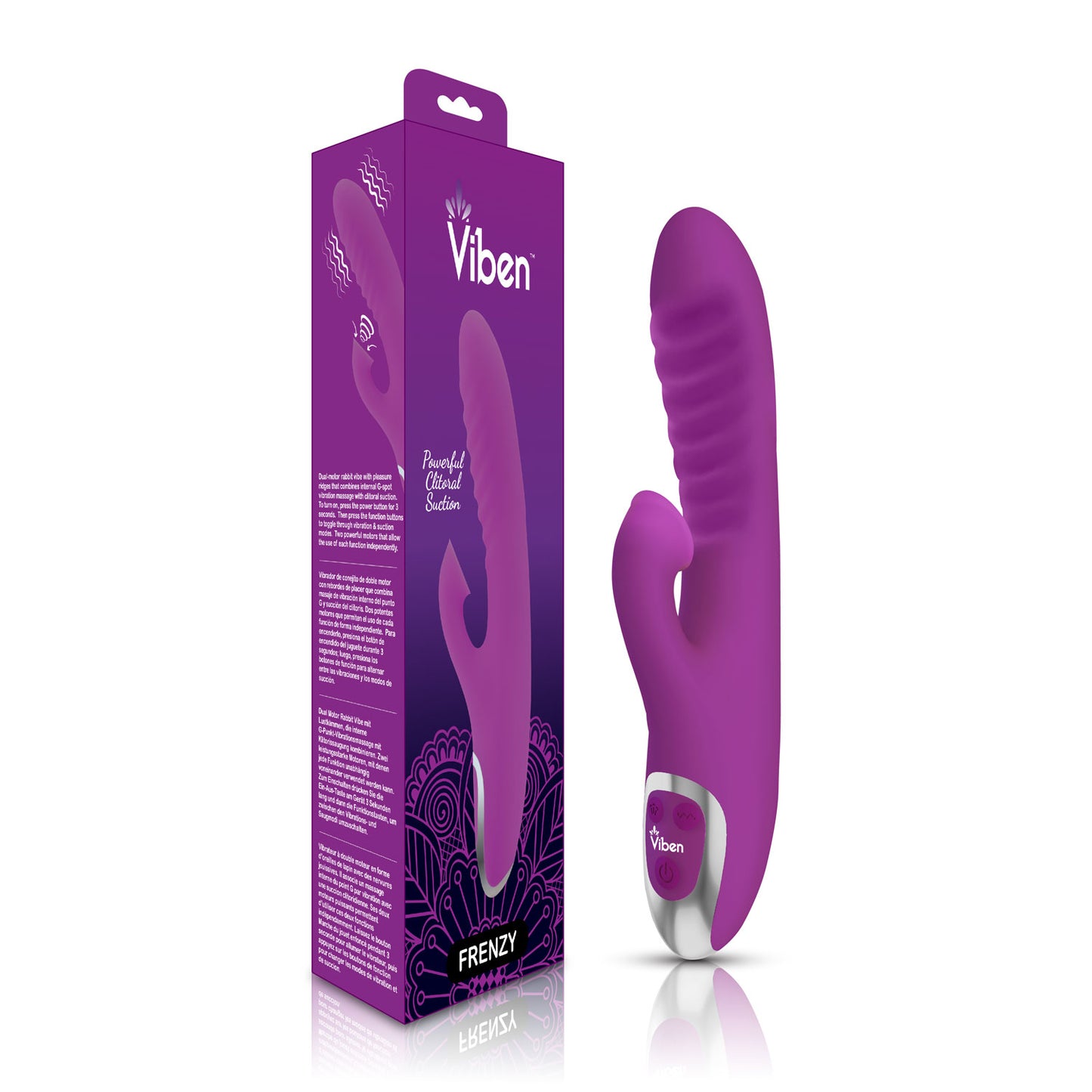 Frenzy - Rabbit Vibe With Clitoral Suction - Berry