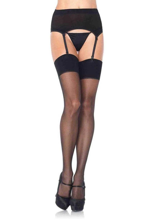 \"Zara Garter Belt and Stocking - One Size - Black LA-1925BLKOS\"