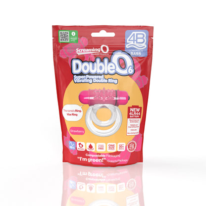 Screaming O 4b - Double O Super Powered Vibrating Double Ring - Strawberry