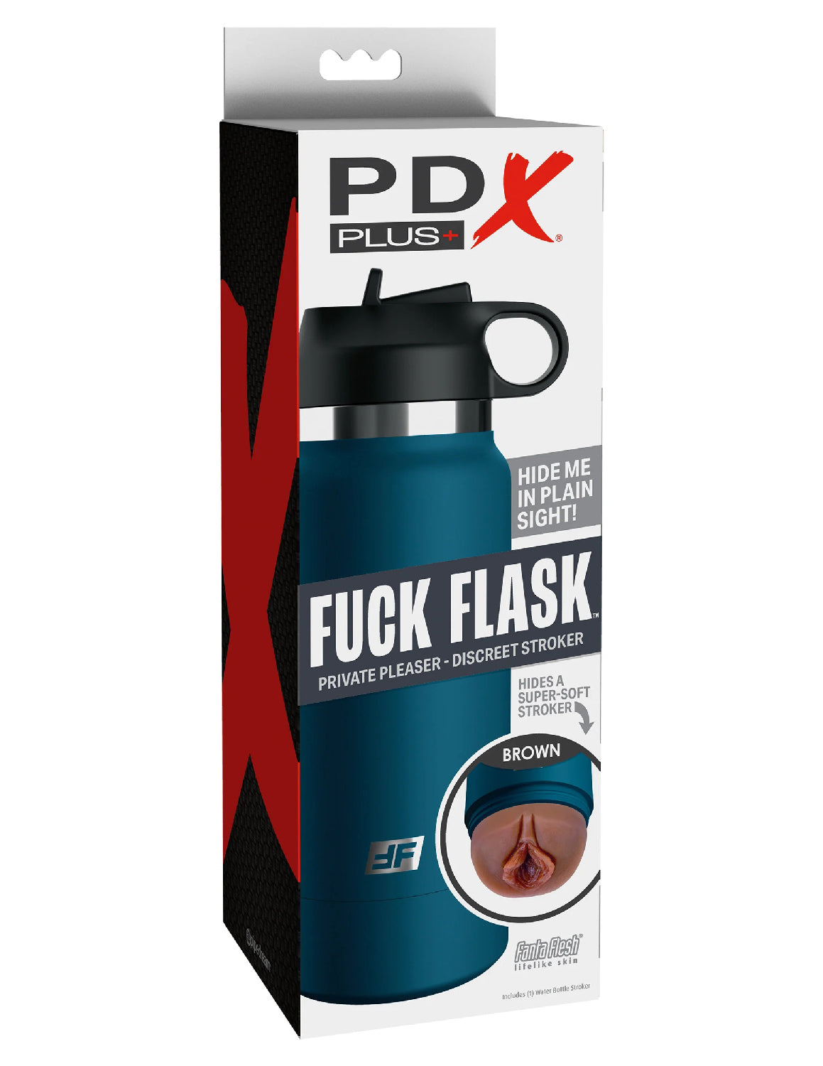 Fuck Flask - Private Pleaser - Blue Bottle - Brown