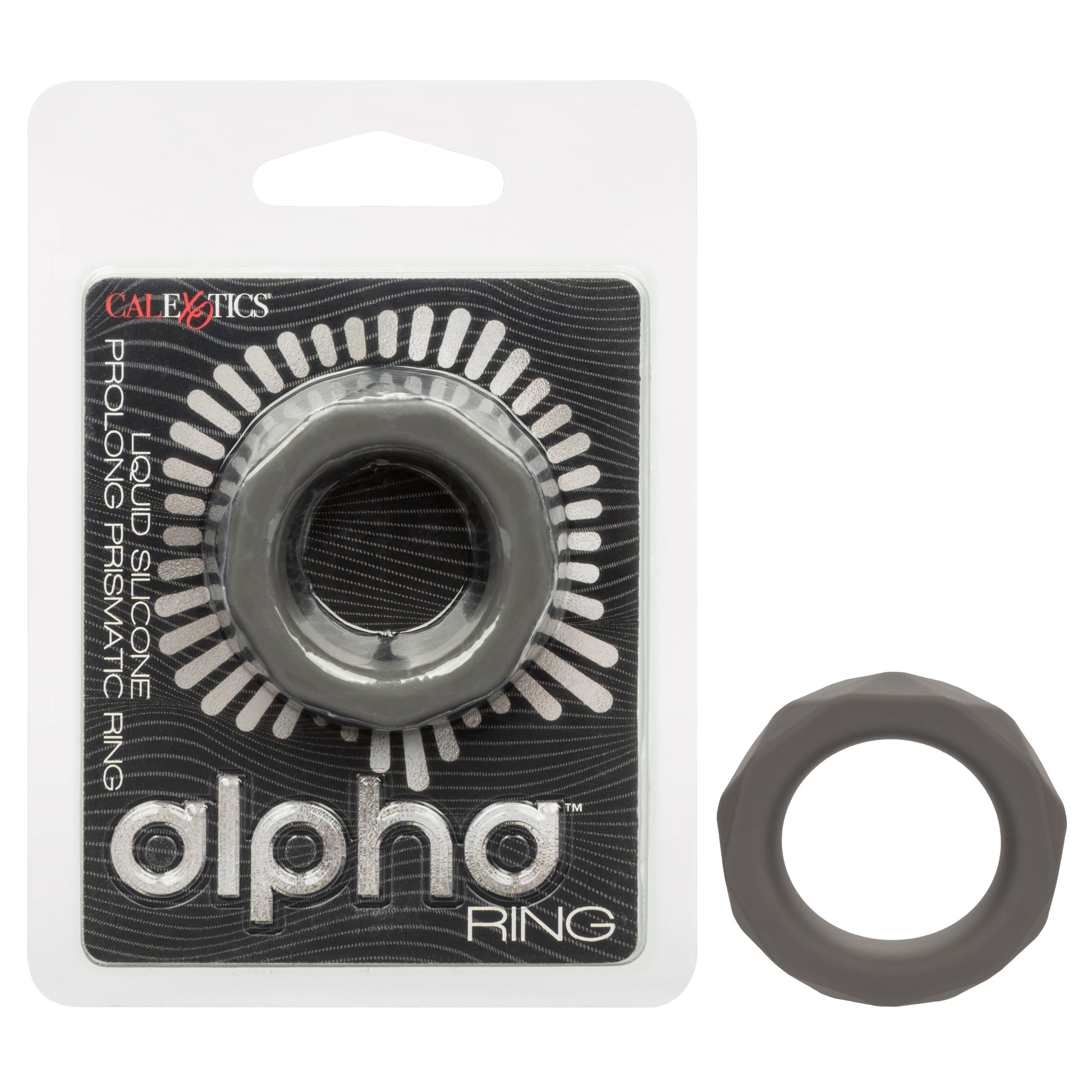 Alpha Liquid Silicone Prolong Prismatic Ring - Gray