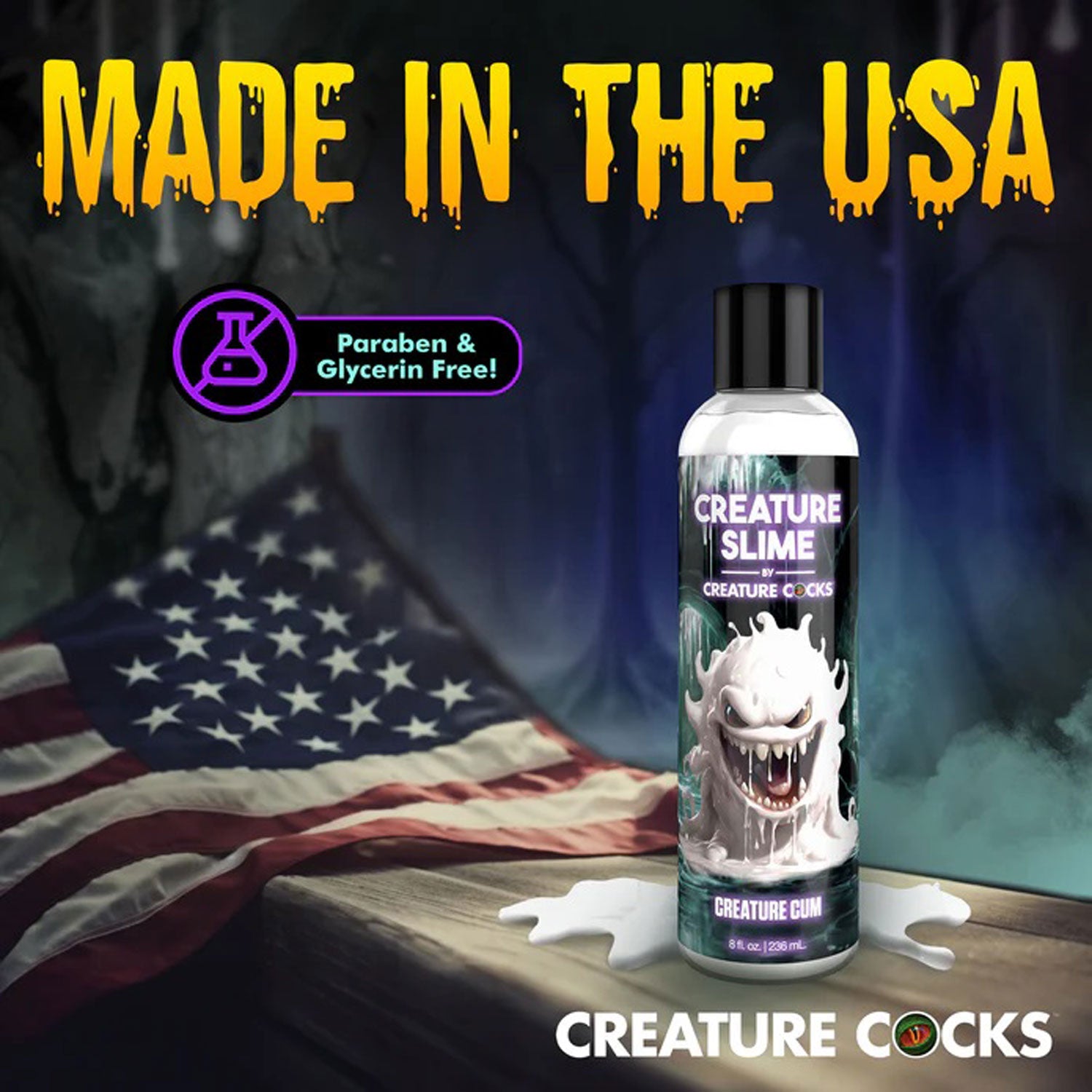 8oz Creature Slime Creature Cum Unscented Jizz - Lubricant - Clear