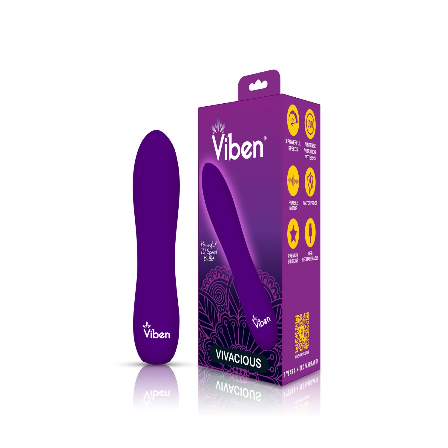 Vivacious - Violet - Intense 10-Function Bullet