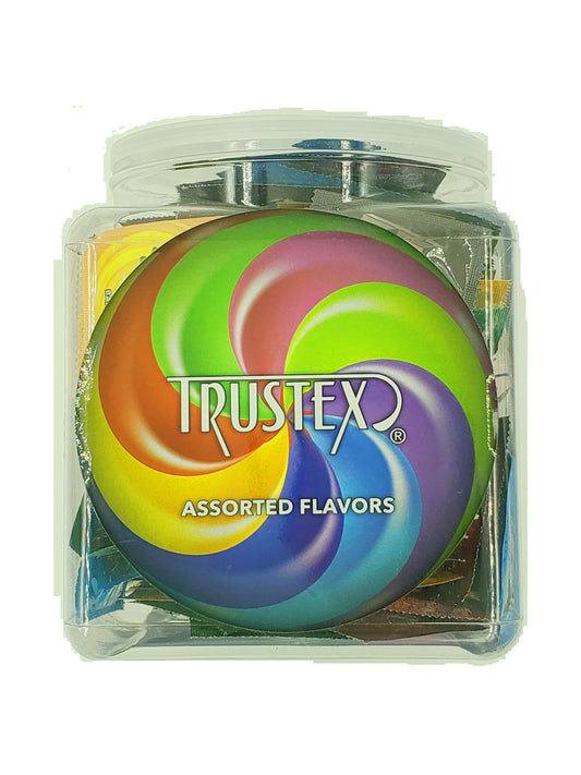 \"Trustex Flavored Lubricated Condoms 144 Pieces Box - Assorted Flavors AL-8050B\"