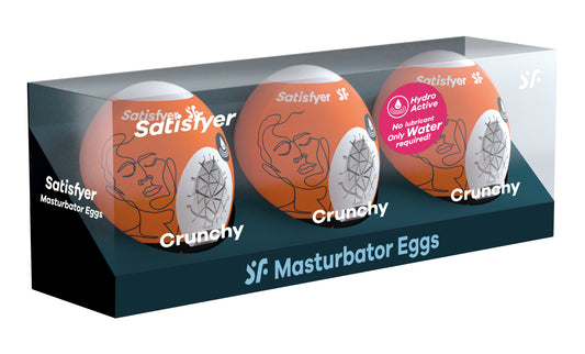 \"3 Pc Set Masturbator Egg - Crunchy - Orange SAT-9043491\"