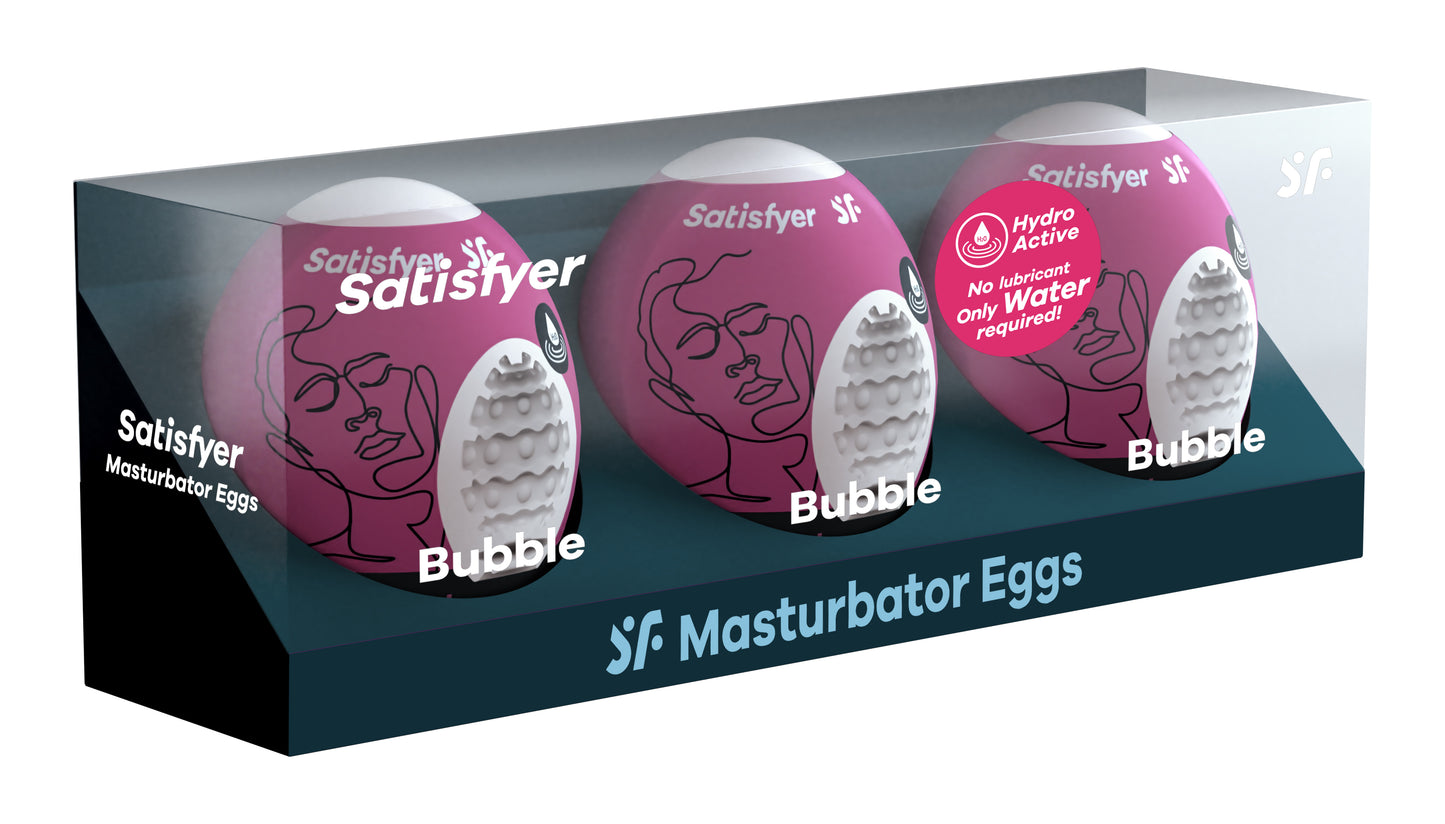 \"3 Pc Set Masturbator Egg - Bubble - Violet SAT-9043453\"