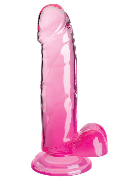 \"King Cock Clear 7 Inch With Balls - Pink PD5754-11\"