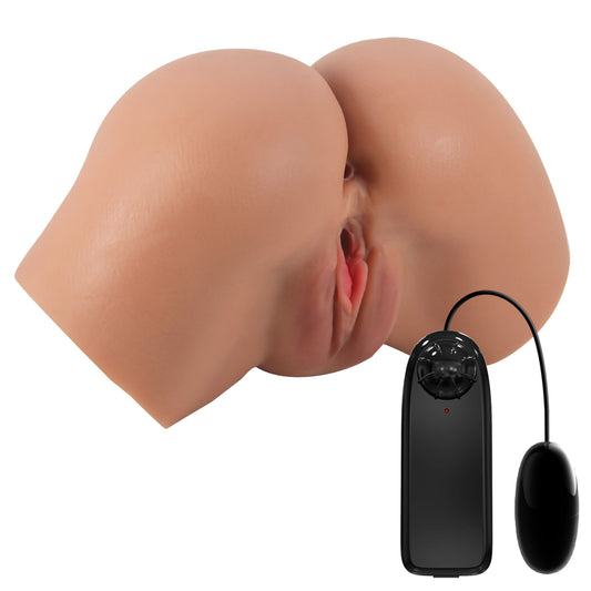 \"Hailey Realistic Vagina and Ass Vibrator - Tan BM-009242Z-1\"