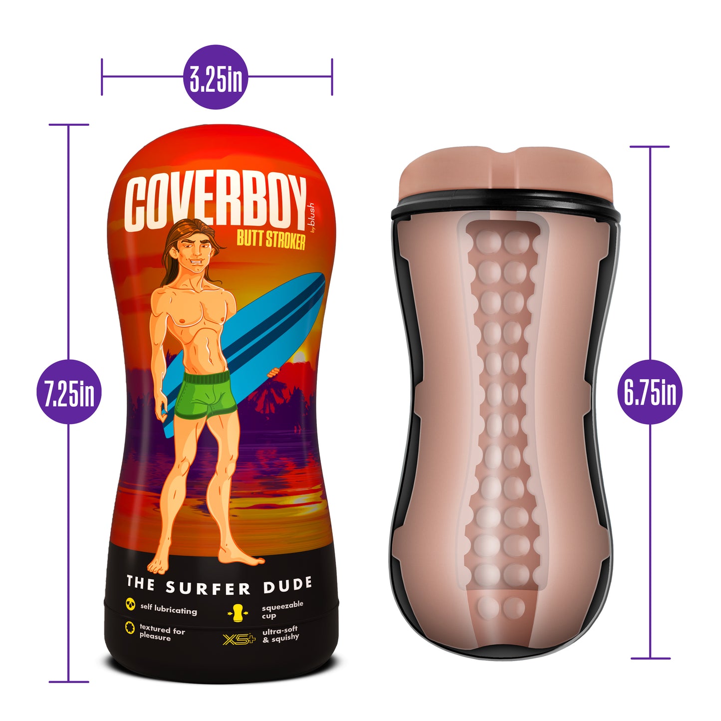 Coverboy - the Surfer Dude - Self Lubricating Stroker - Beige