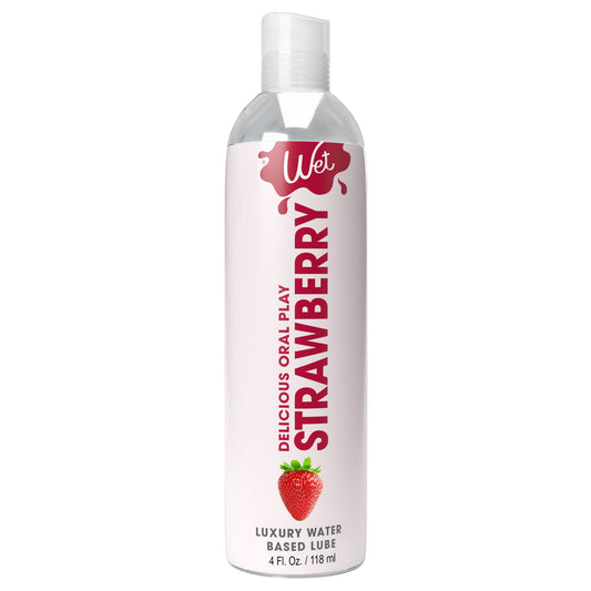 \"Wet Delicious Oral Play - Strawberry - Waterbased Flavored Lubricant 4 Oz WT21525\"