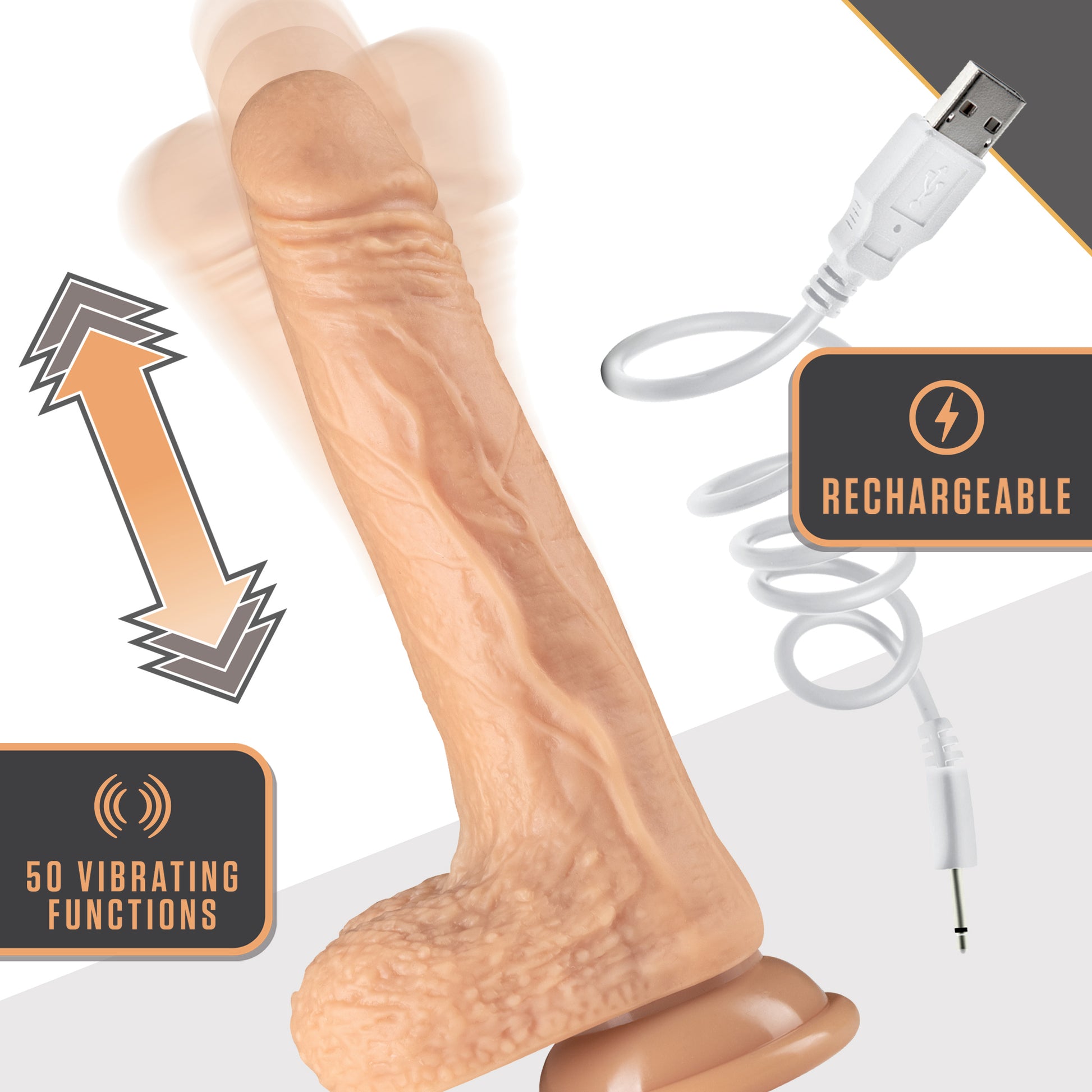 Dr. Skin Silicone - Dr. Grey - 7.0\" Thrusting Dildo - Vanilla (7.5\" While Thrusting)