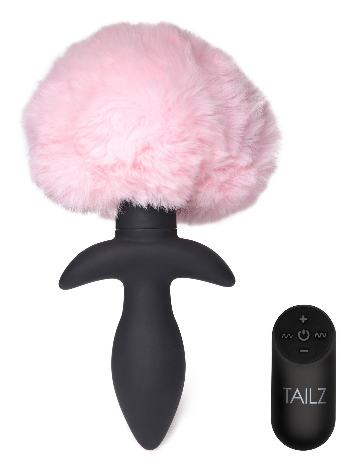 \"Waggerz Moving and Vibrating Bunny Tail Anal Plug - Pink TZ-AG788\"