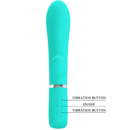 Thomas Super Soft Silicone Rabbit Vibrator - Turquoise