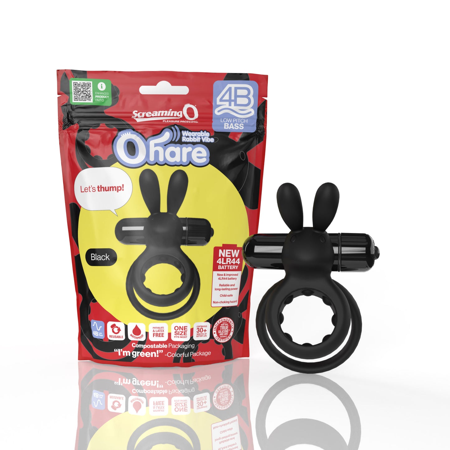 Screaming O 4b - Ohare Wearable Rabbit Vibe - Black