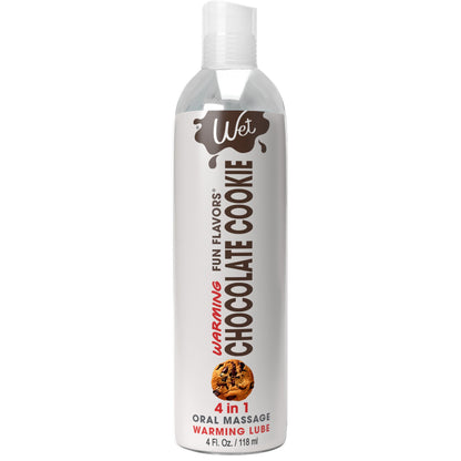 Wet Warming Fun Flavors - Chocolate Cookie - 4 in  1 Lubricant 4 Oz