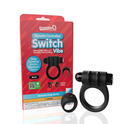 Screaming O Remote Controlled Switch Vibrating Ring - Black