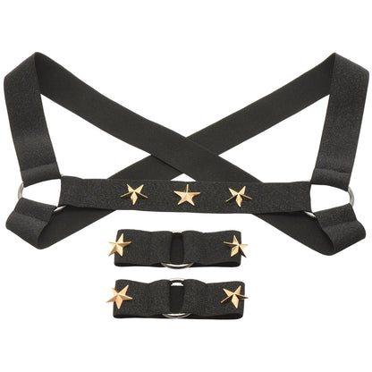 \"Star Boy Male Chest Harness With Arm Bands - Small/medium - Black MS-AH332-SM\"