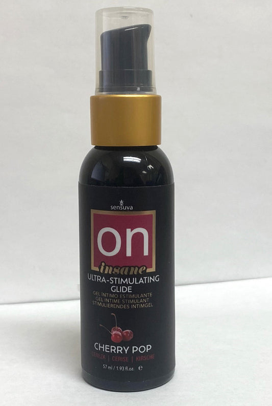 \"On Insane Ultra-Stimulating Glide Cherry Pop 2oz-57ml Bottle SEN-VL776-ML\"