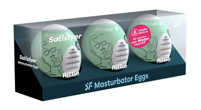 \"3 Pc Set Masturbator Egg - Riffle - Light Green SAT-9043446\"