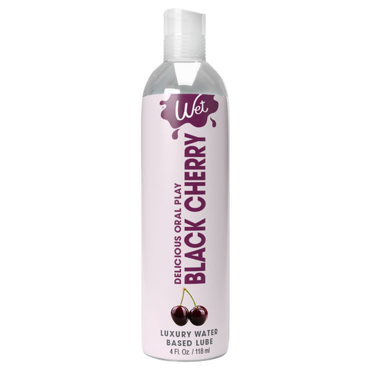 \"Wet Delicious Oral Play - Black Cherry - Waterbase Flavored Lubricant 4 Oz WT21528\"