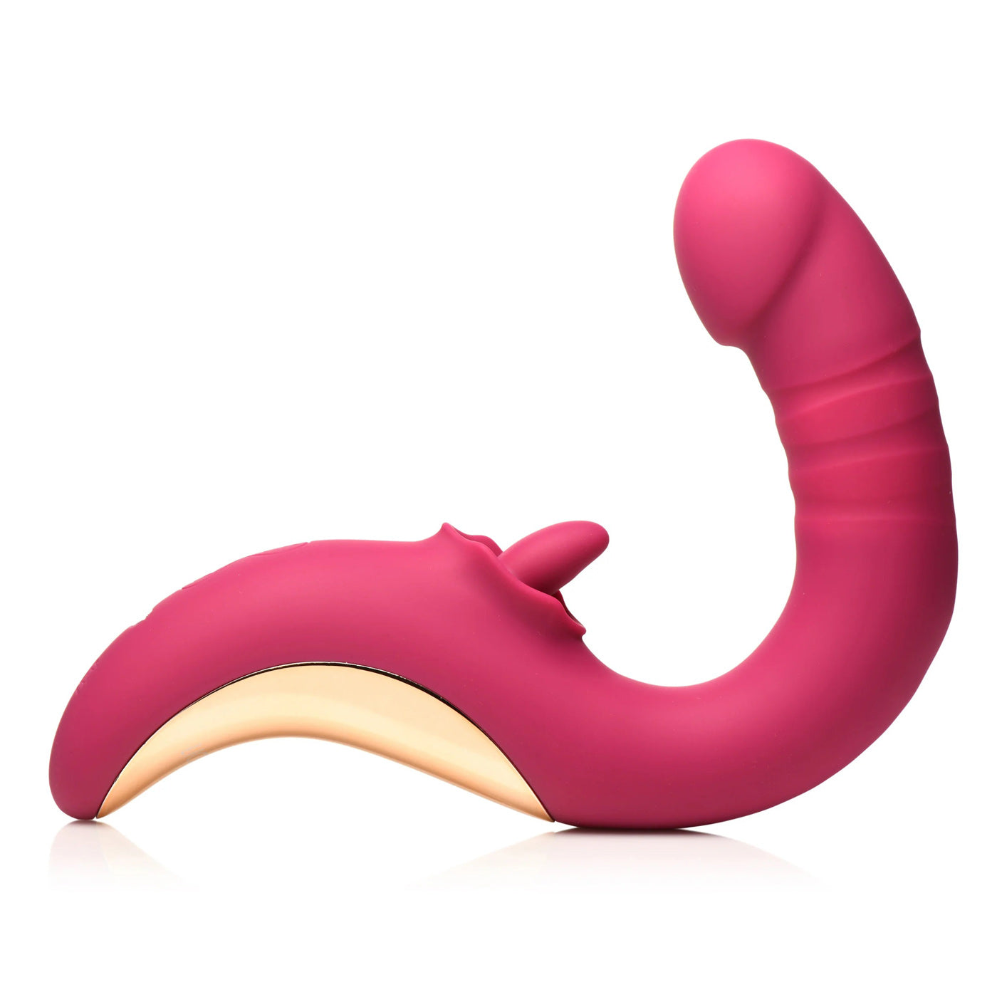 Tease and Please Thrusting and Licking Vibrator -  Fuchsia