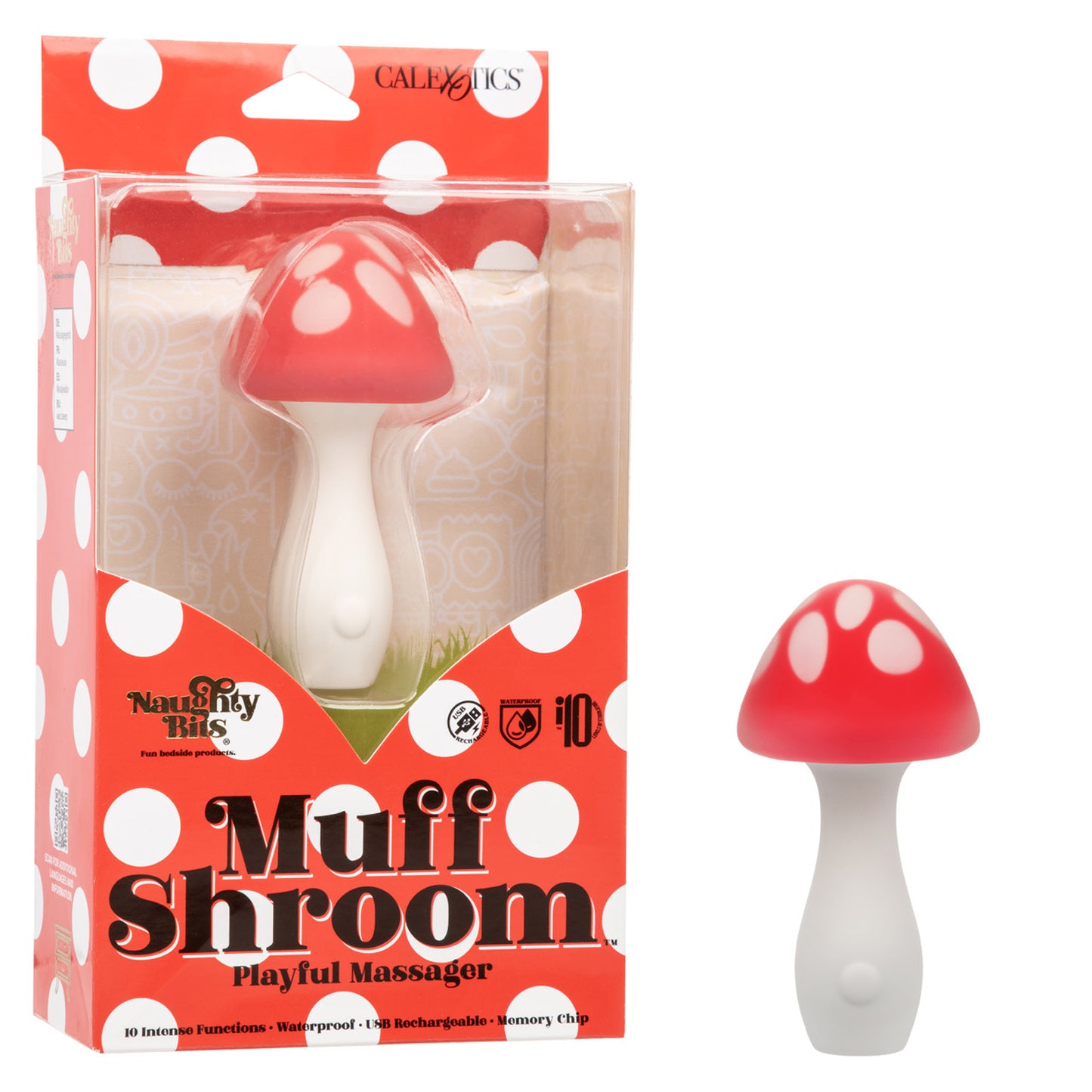 Naughty Bits Muff Shroom Playful Massager - Red