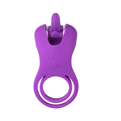 \"Roxy - Tongue Clit Licker and Cock Ring - Purple H-CR-07-928PU\"