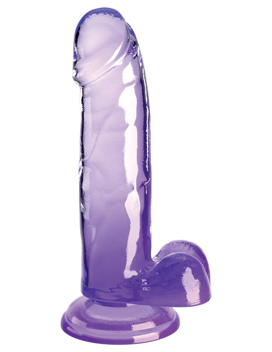 \"King Cock Clear 7 Inch With Balls - Purple PD5754-12\"