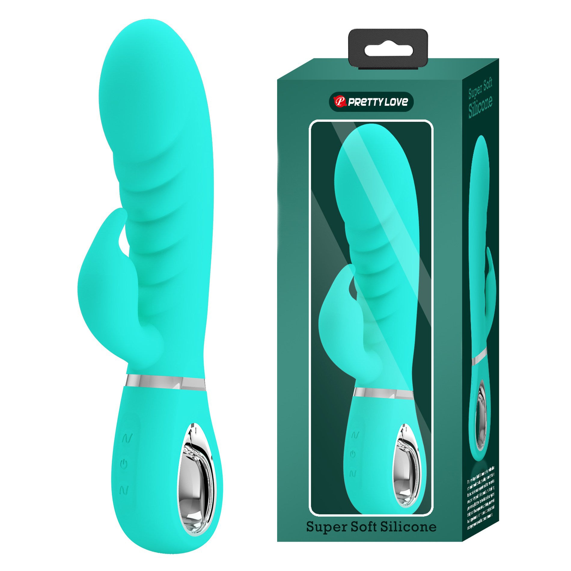 Prescott Super Soft Rabbit Silicone Vibrator - Vibrator -Teal